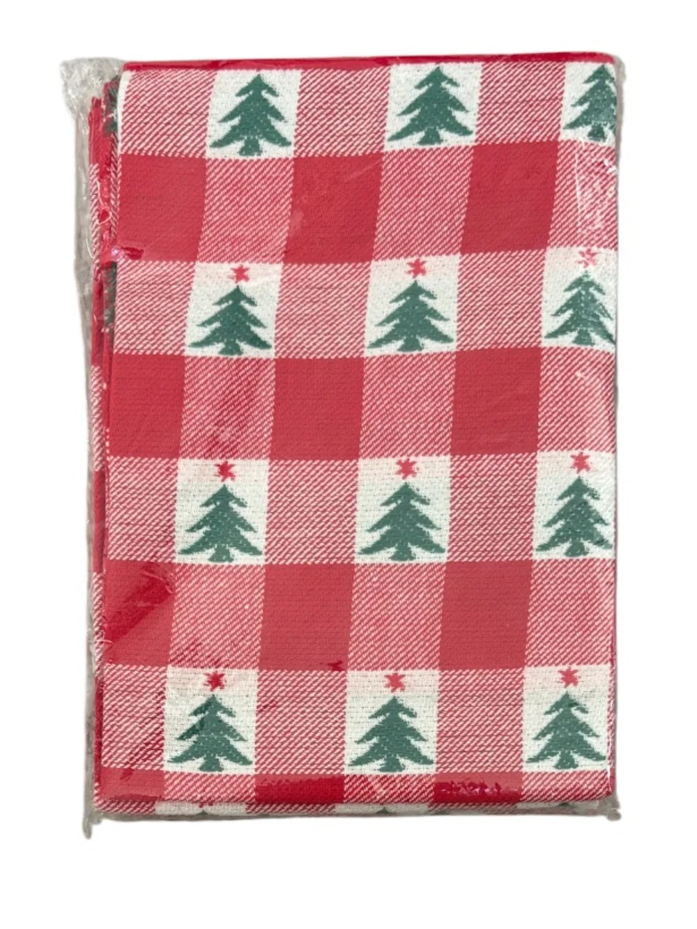 VTG NIP Chadwick's of Boston Christmas Tree Gingham 24 Pc - Set 12 Napkin 12 Mat